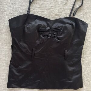 Arden B Black Satin Top